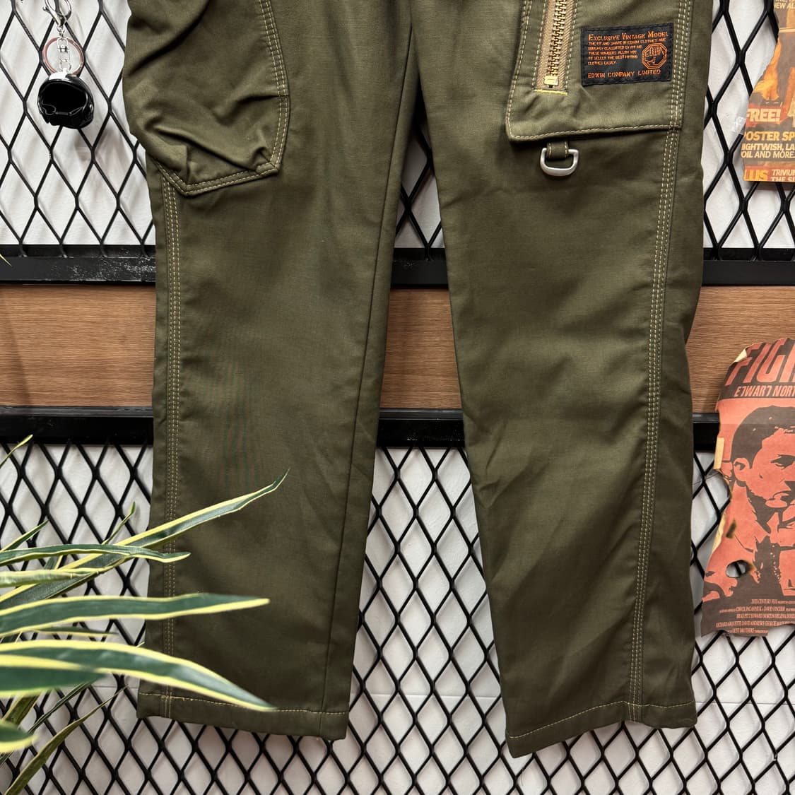 00s 에드윈 빈티지 카고 팬츠 전면 멀티 포켓 포인트 카키 상품이미지4