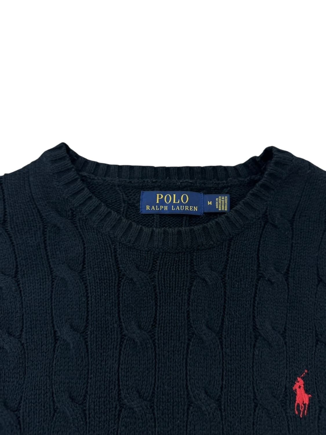 폴로 케이블 꽈배기 니트 블랙 (M)  상품이미지3