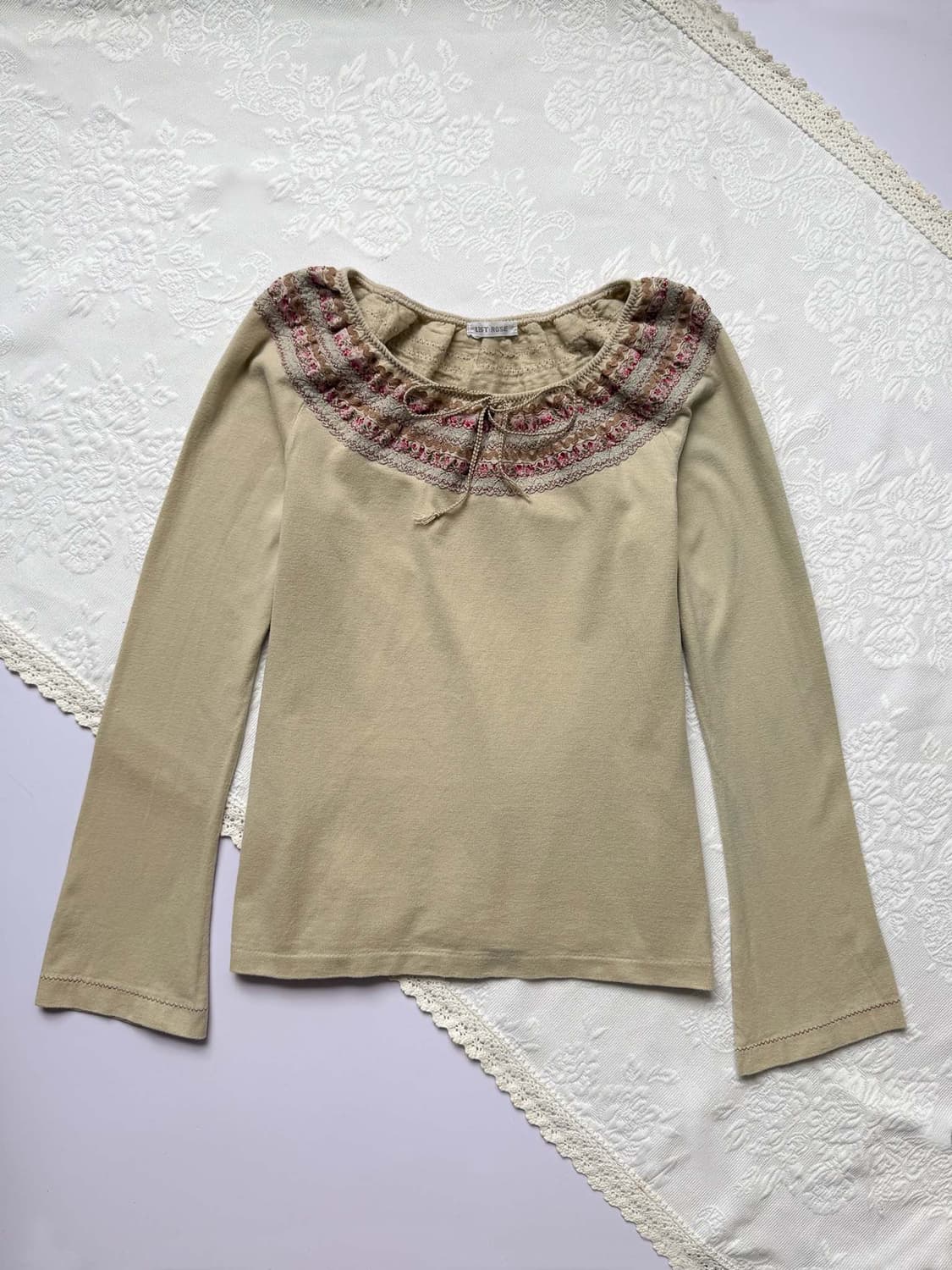 Floral Embroidered Cotton T-shirt 0291 상품이미지1