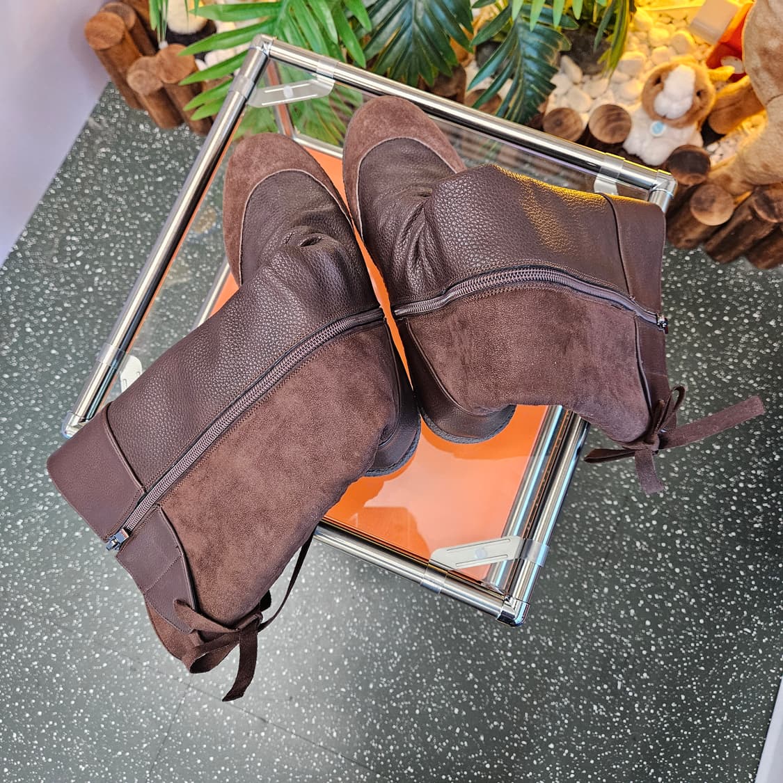 새상품) 빈티지 소가죽 하프부츠 245mm 상품이미지5