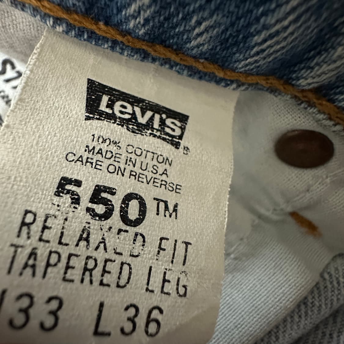 LEVI'S 550 90's usa made denim jeans 상품이미지6