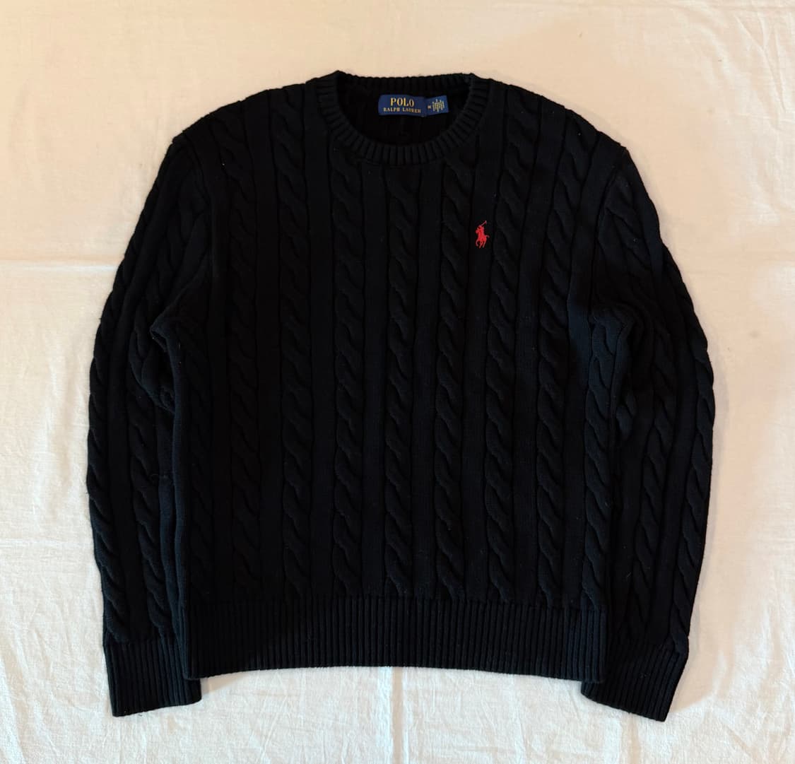신형) 폴로 랄프로렌 꽈배기 케이블 니트 블랙 상품이미지1