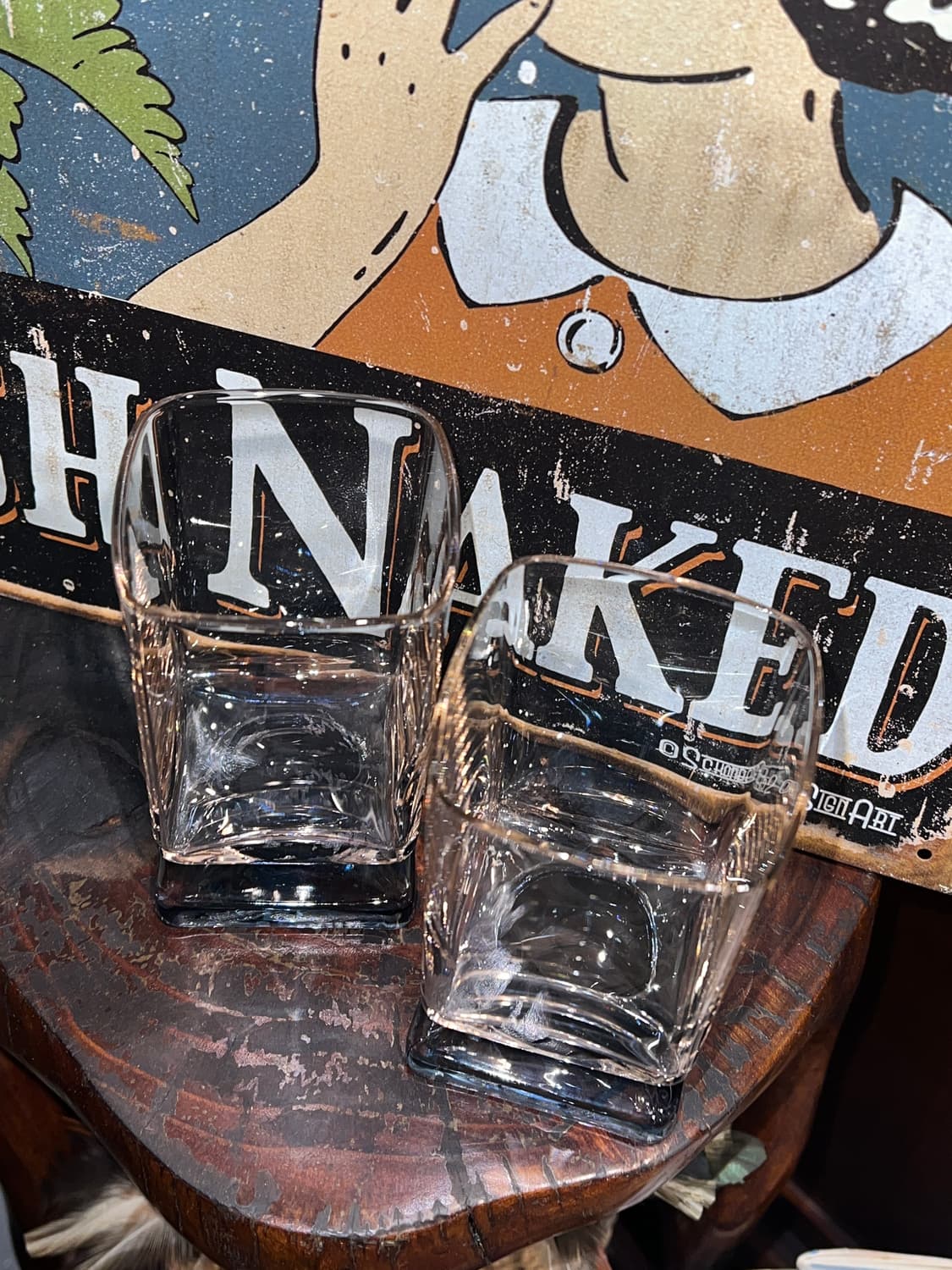 70s Disaronno Pink&Blue bar Glass 상품이미지2