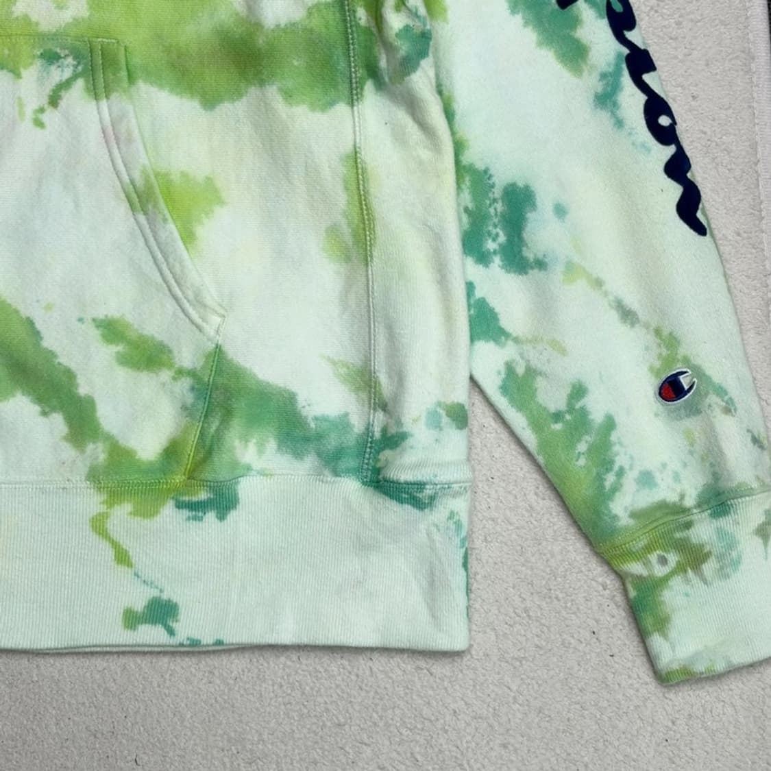 CHAMPION 그린 타이다이 후드티 XL 상품이미지2