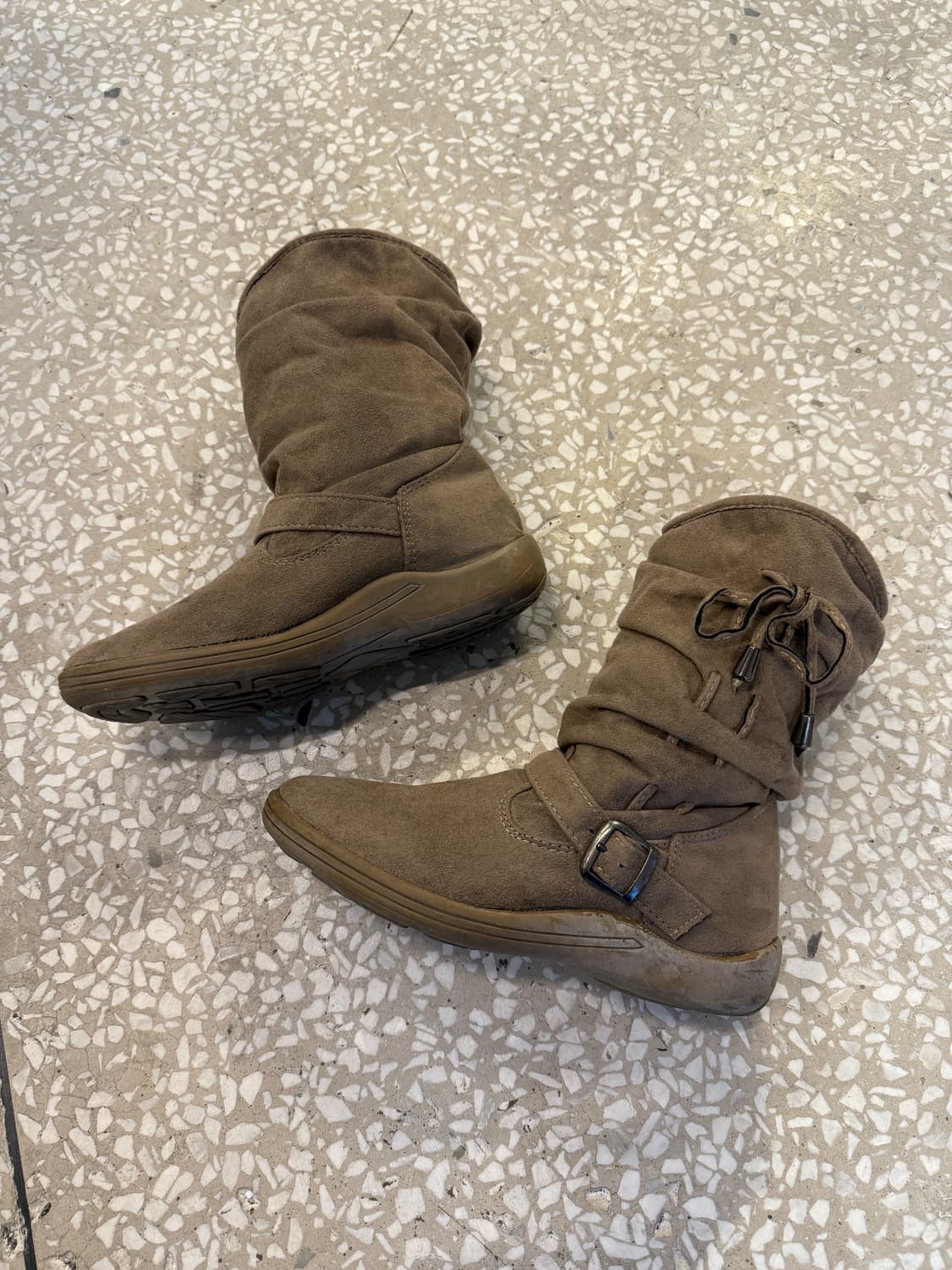 ANGUS® Brown buckle fur boots  상품이미지2