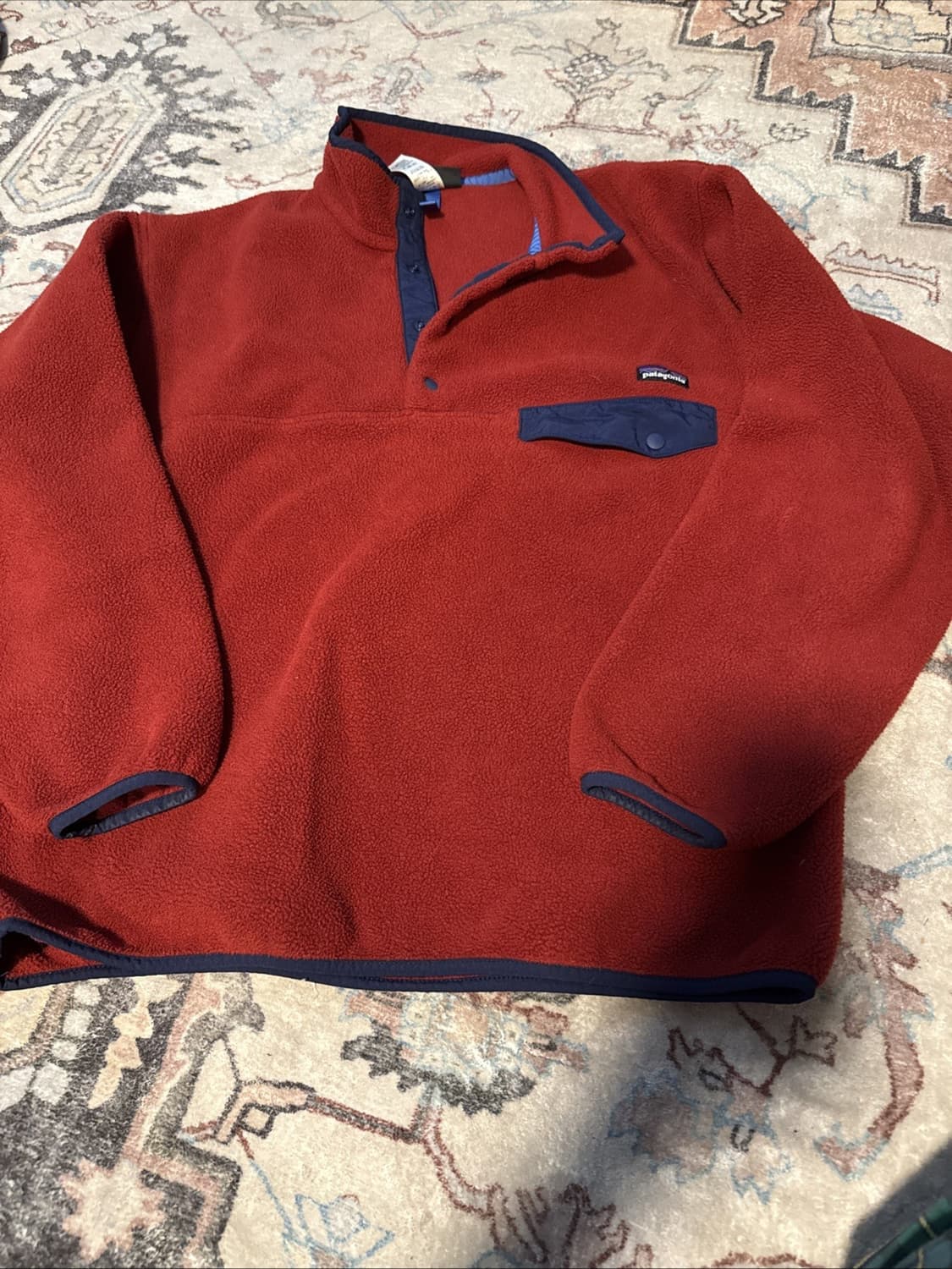 09FW 파타고니아 신칠라 스냅-T 레드/네이비 상품이미지1