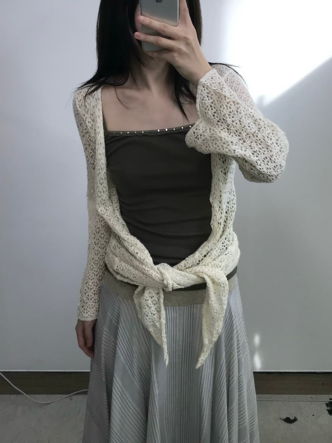 빈티지 그물 가디건 상품이미지1