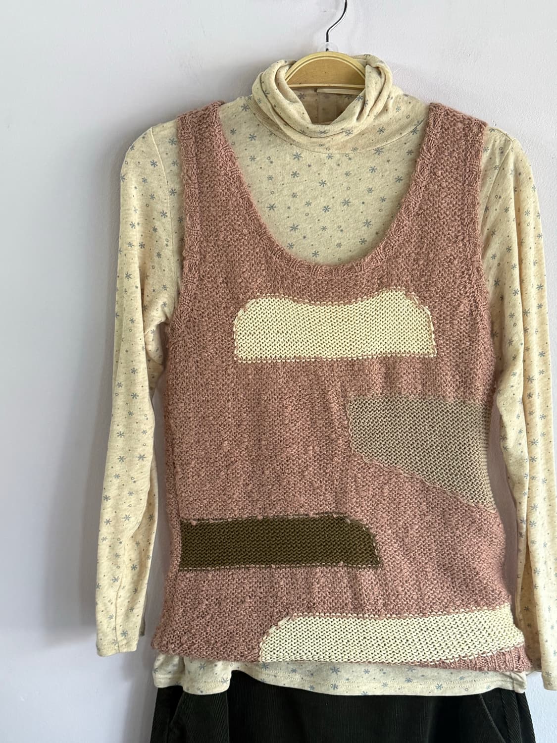 일본빈티지 구름 핑크 모헤어 니트베스트 상품이미지1