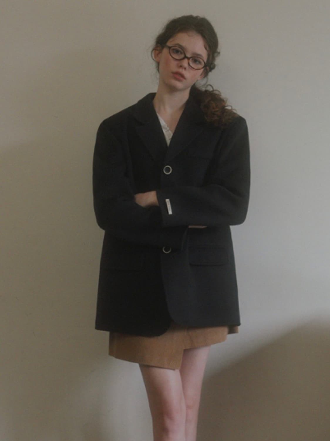 위드아웃썸머 핸드메이드 하프코트 네이비 상품이미지3