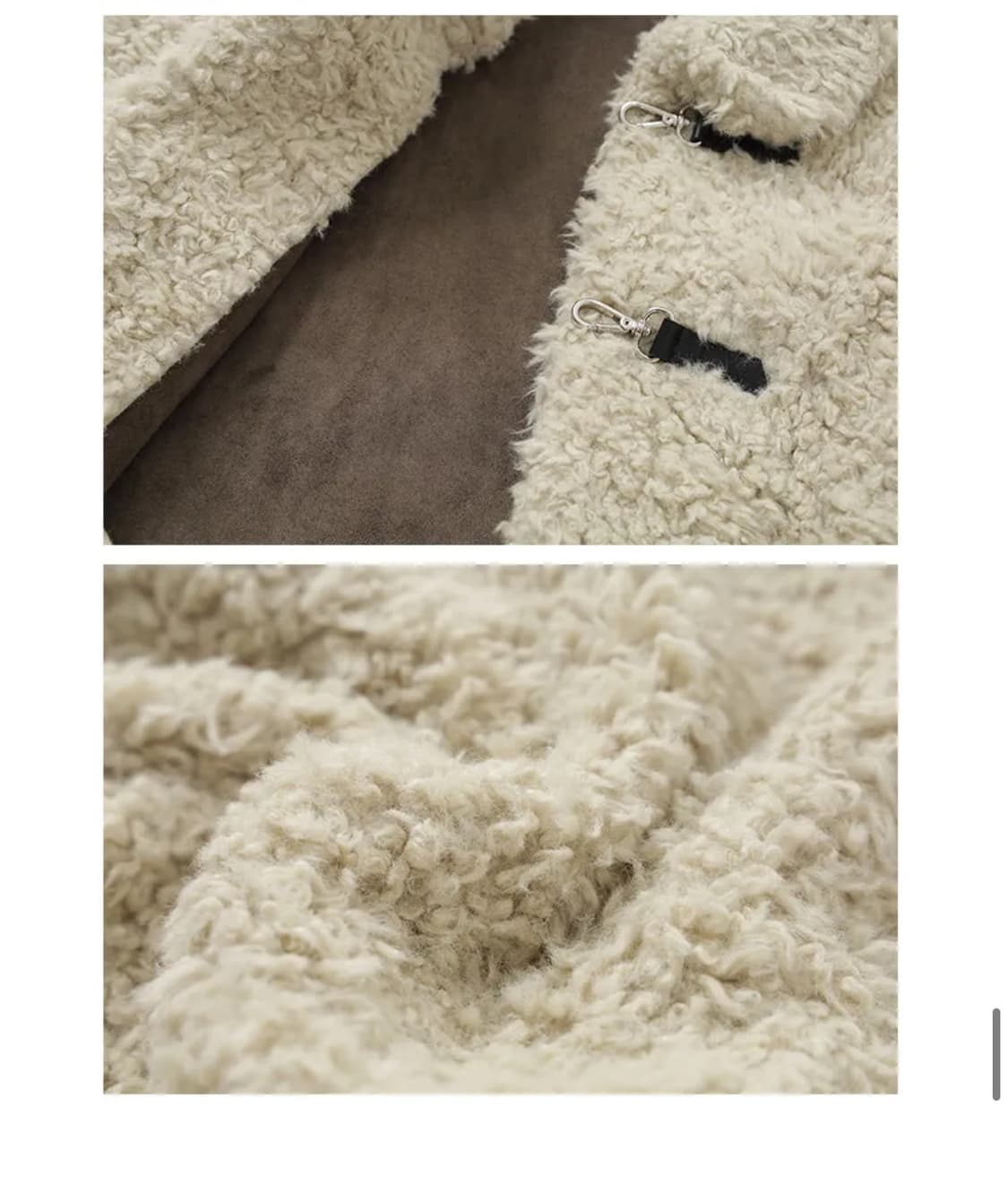 에트몽 부클 퍼 하프 코트 베이지 상품이미지5