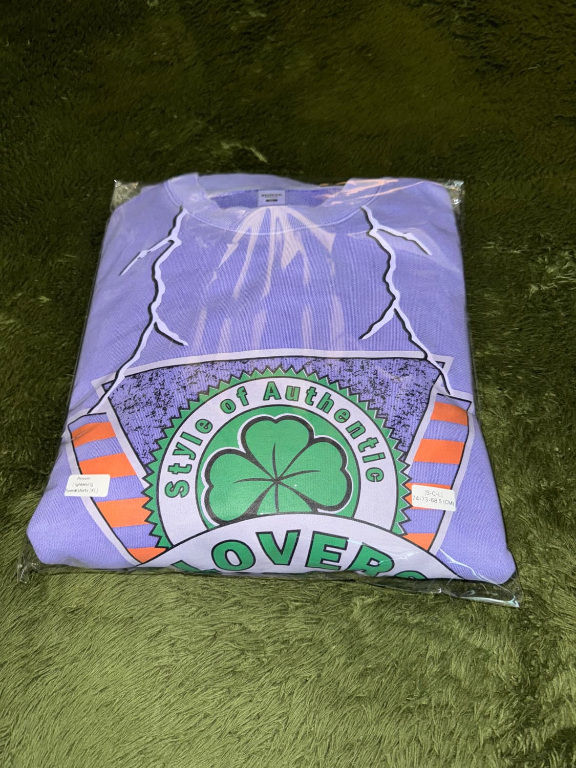[XL] REOVER 리오버 라이트닝 그래픽 가먼트 다잉 스웻셔츠 퍼플 상품이미지10