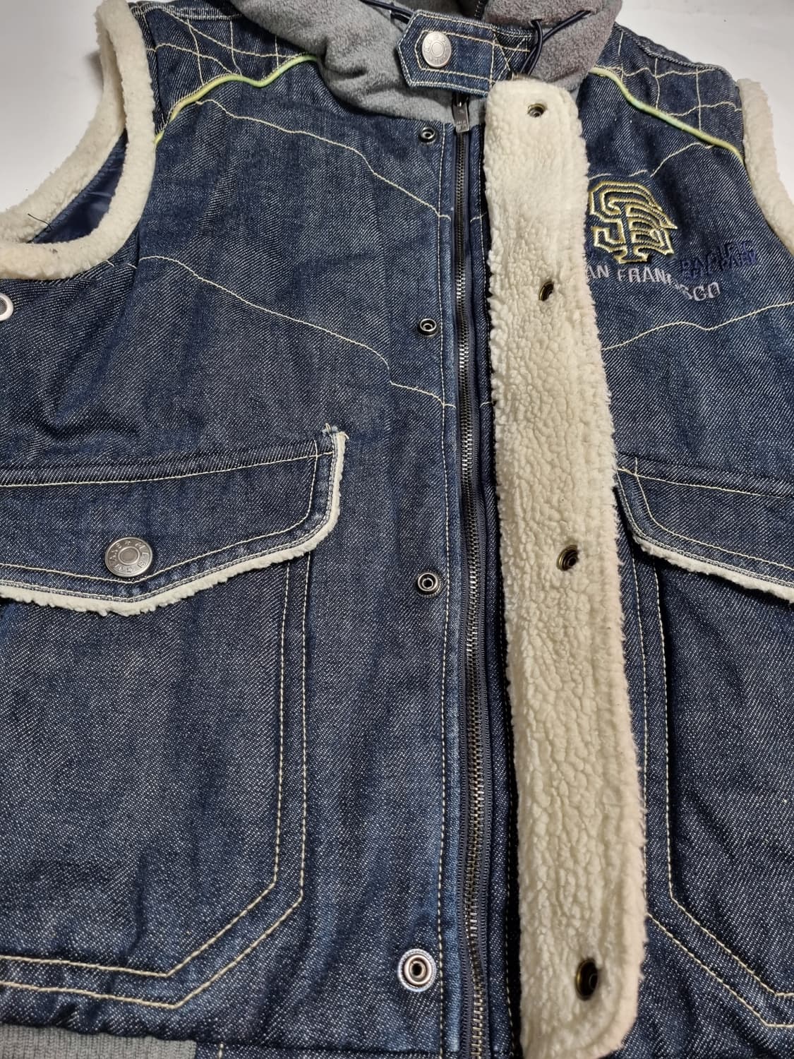 MLB 샌프란시스코 후드 데님 조끼 상품이미지3