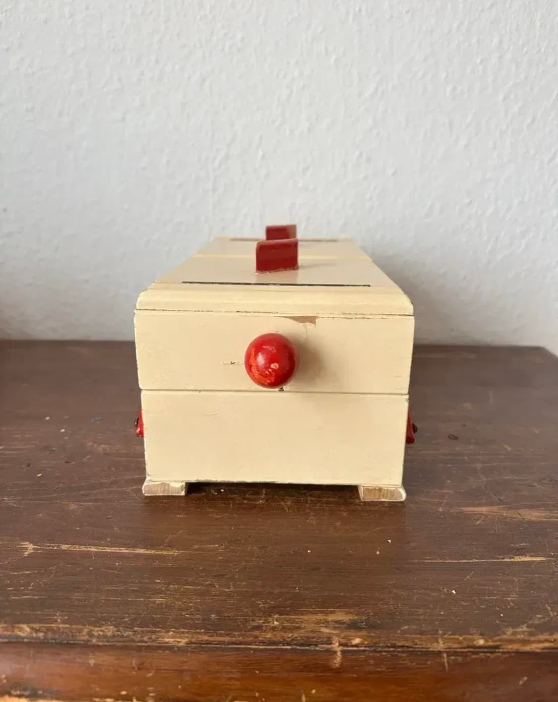 독일)빈티지 아이보리 우드 소잉박스 상품이미지5