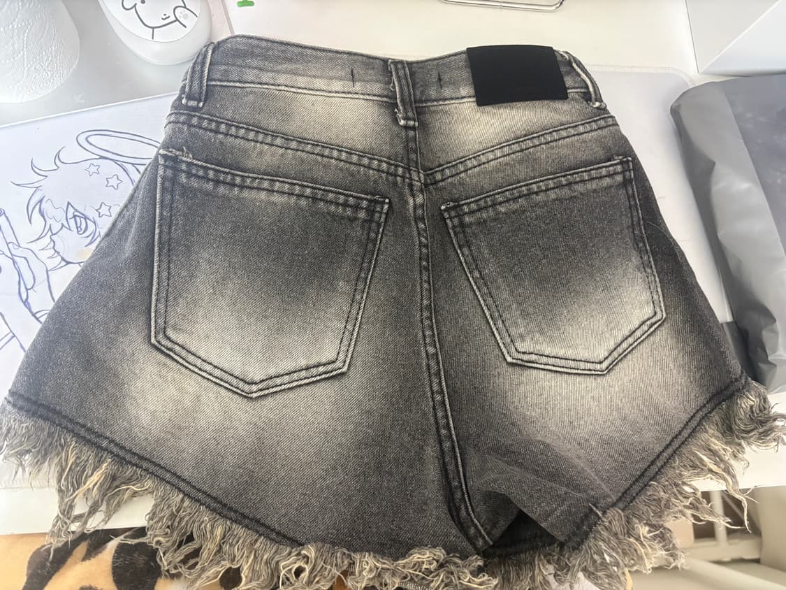 보헤미안서울 데미지 워싱 쇼츠 그레이 S 상품이미지3