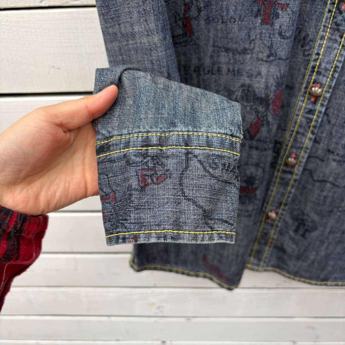 Indian Motercycles 인디언 모터사이클 웨스턴 데님 셔츠 상품이미지5