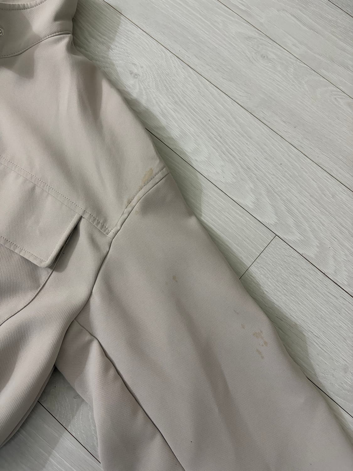 베이지 크롭 셔링 집업 자켓 블루종 상품이미지2