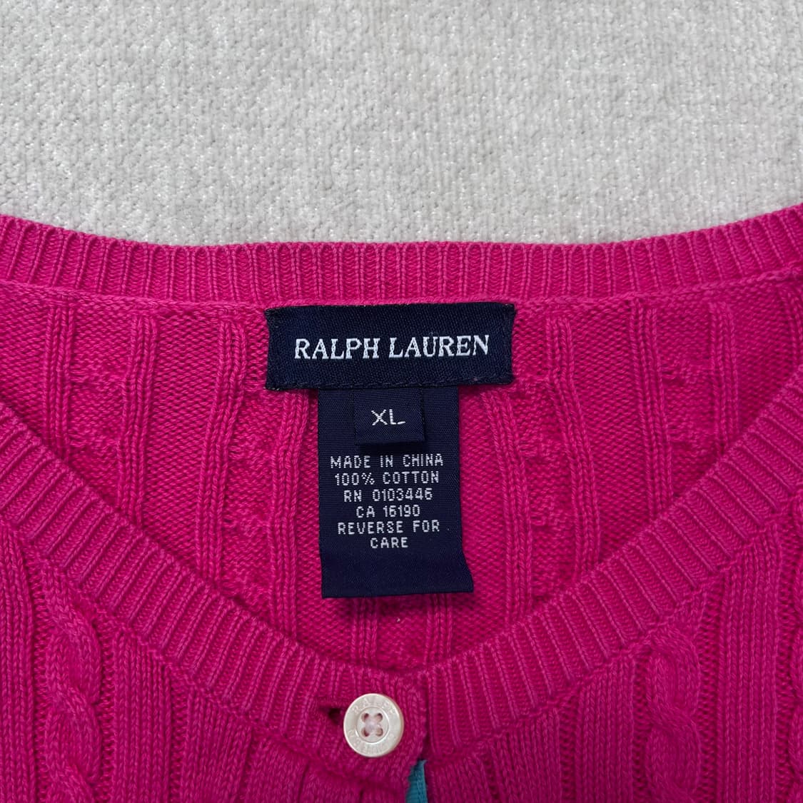 W 95 폴로랄프로렌 핑크 꽈배기 니트  상품이미지4