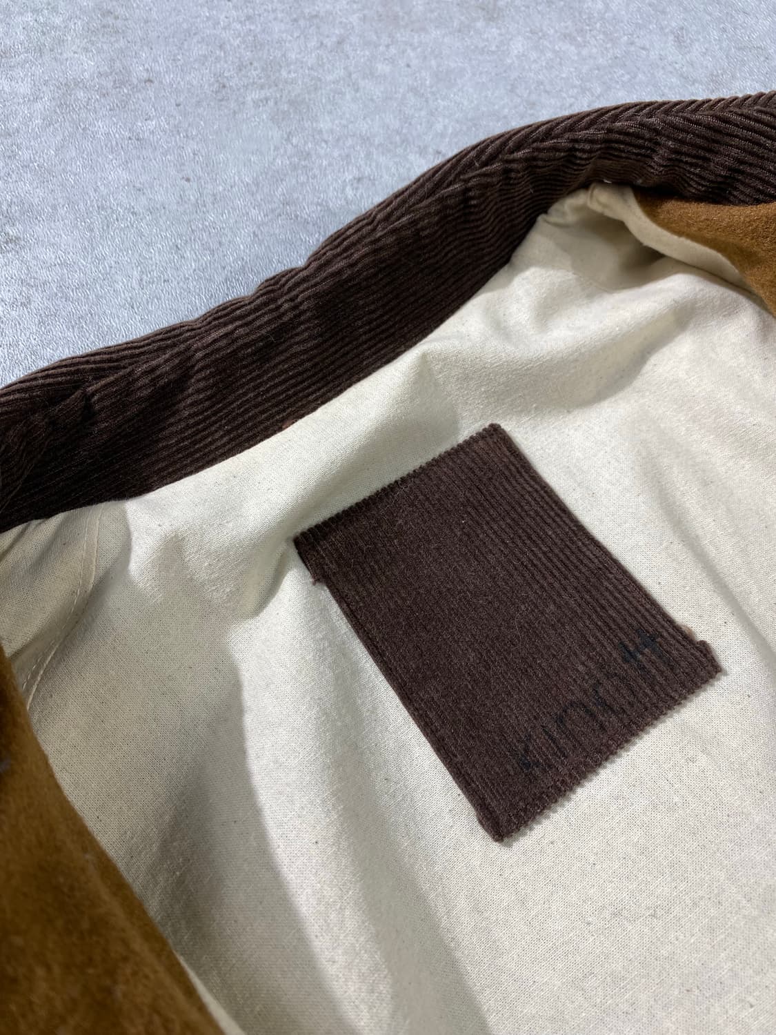 [L] KINOTT 키노트 브라운 패치워크 코트 상품이미지8