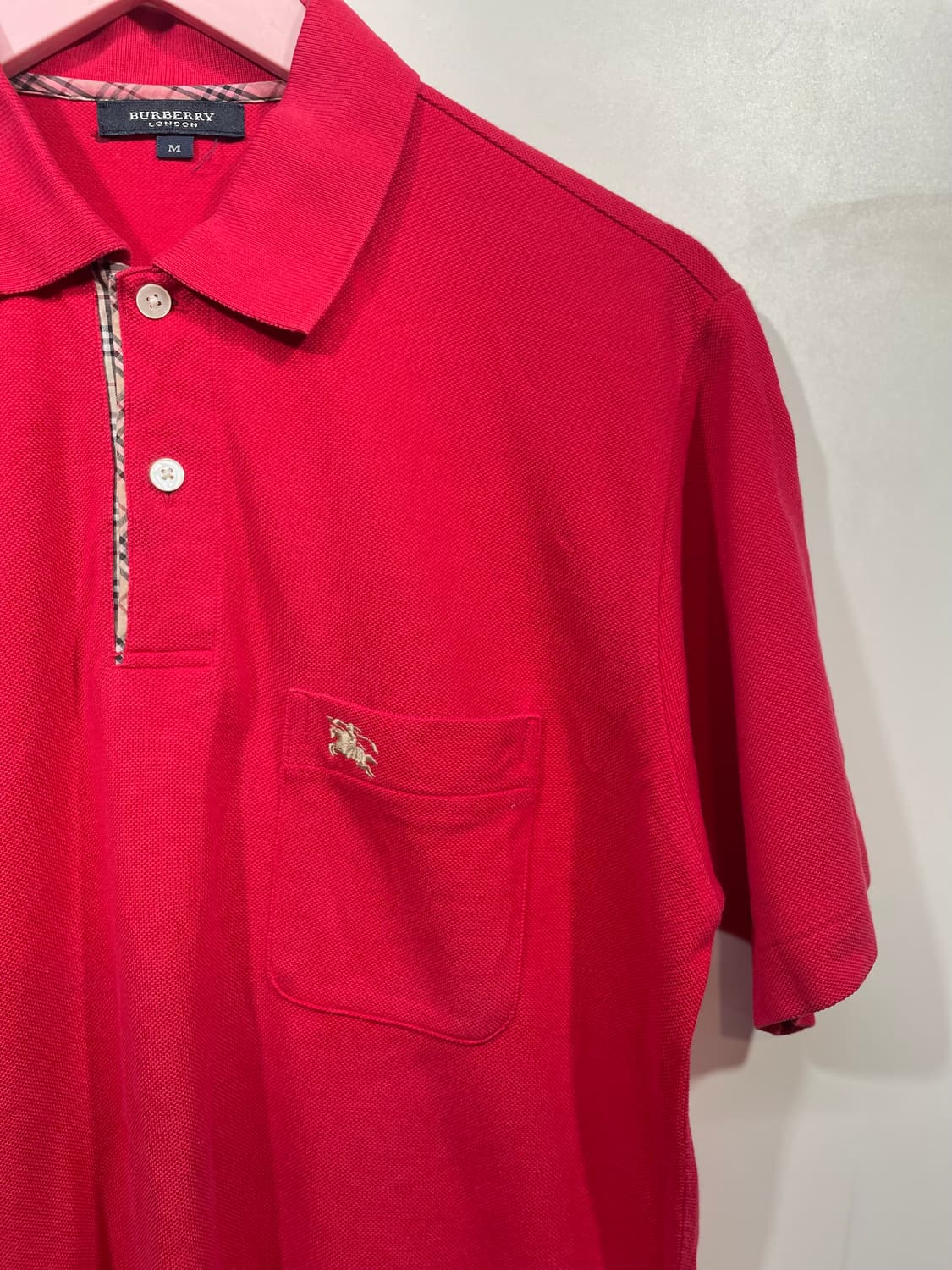 버버리 레드 체크 포인트 반팔 폴로티 상품이미지3