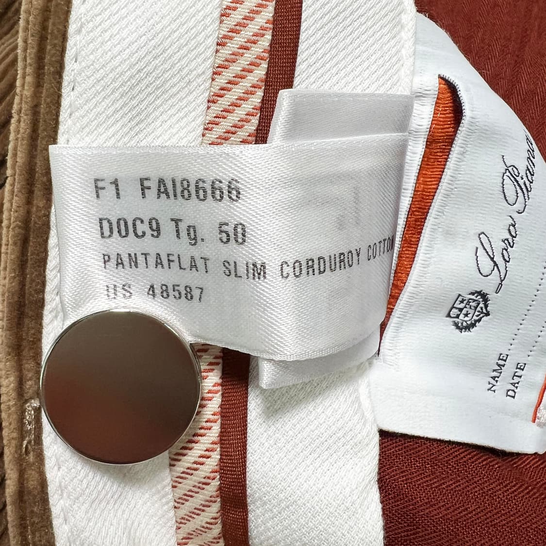 로로피아나 코듀로이 팬츠 브라운 (50) 상품이미지7