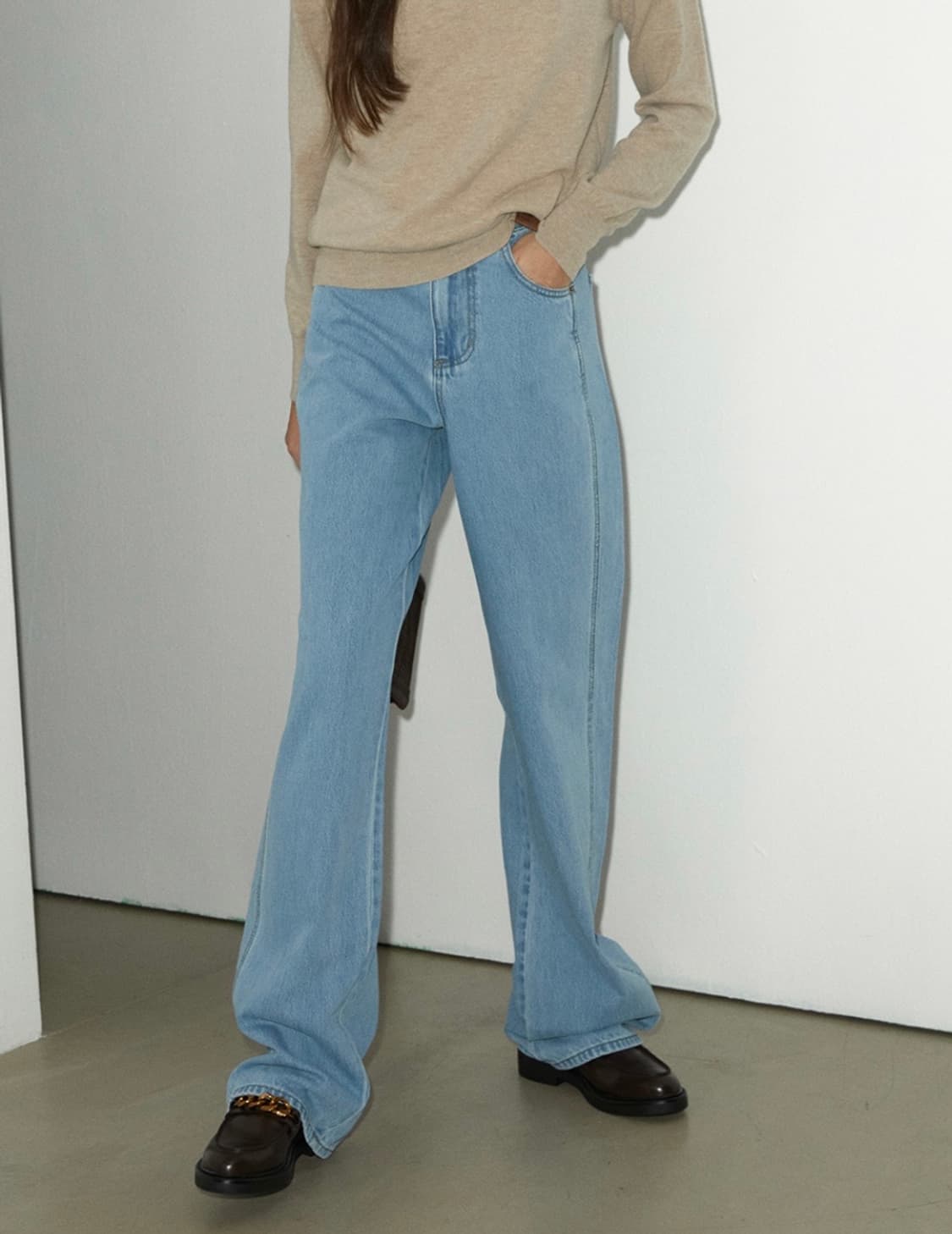 Signature Semi Wide Denim Pants_MIDDLE 상품이미지1