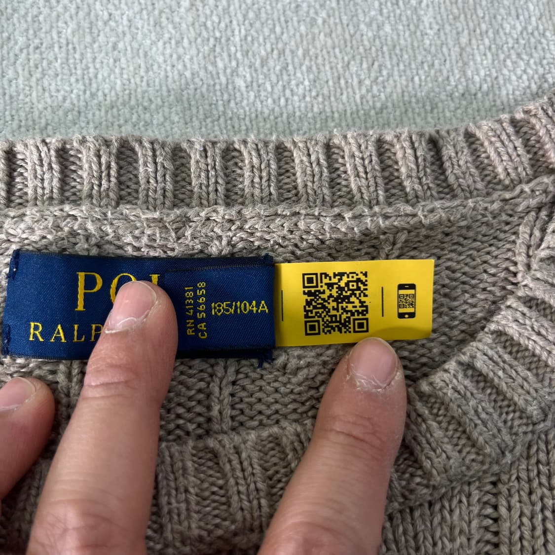 100 폴로랄프로렌 신형라벨 브라운 꽈배기 니트 상품이미지4