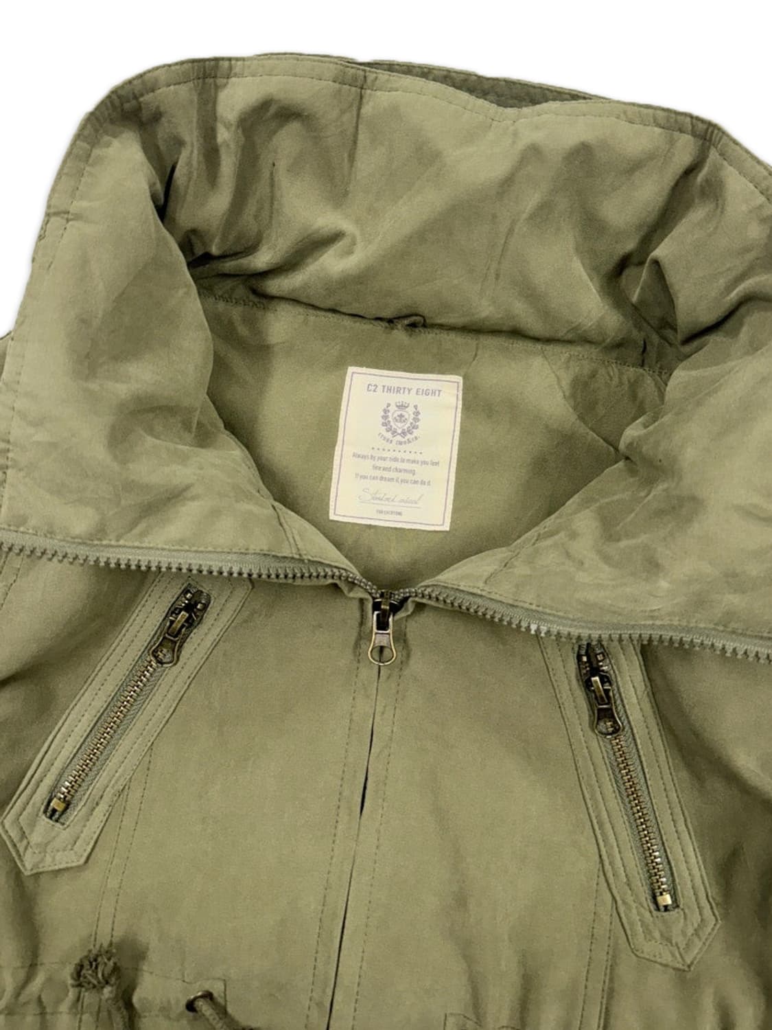 빈티지 카키 스웨이드 포켓 집업 상품이미지5