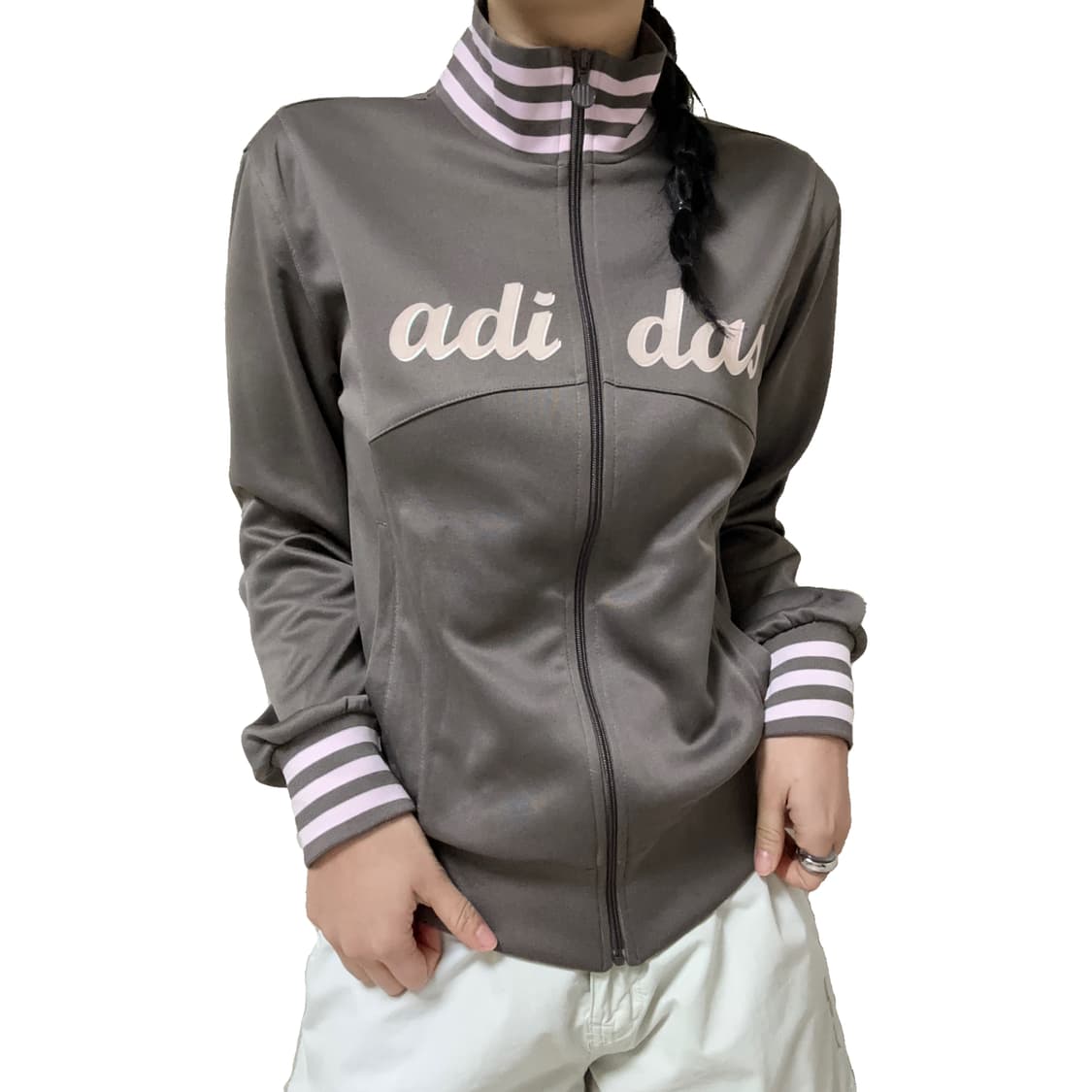 브라운 앤 핑크 아디다스 집업 상품이미지1