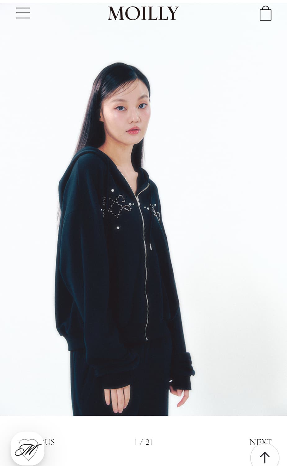 모일리 후드집업 블랙 상품이미지3