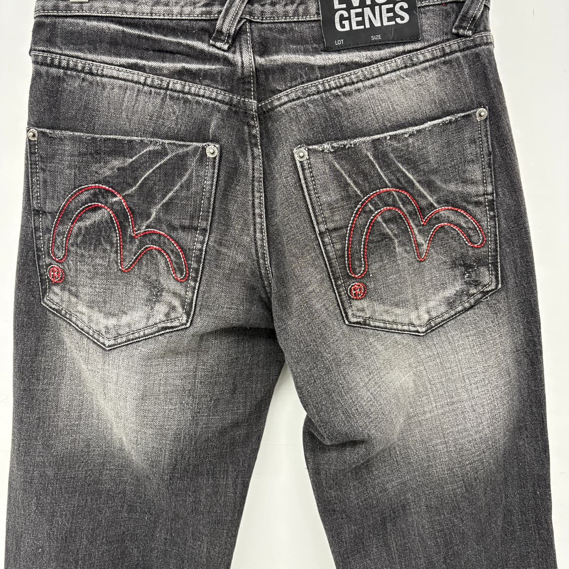 EVISU 에비수 블랙 데님 청바지 데미지진 남성 30in 상품이미지7