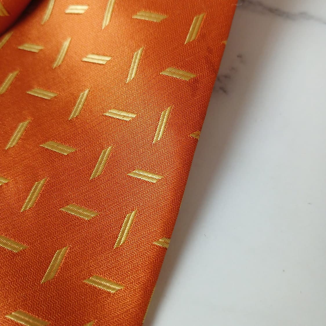 발렌시아가 실크 오렌지 패턴 넥타이 9.5cm A등급 E858 상품이미지8