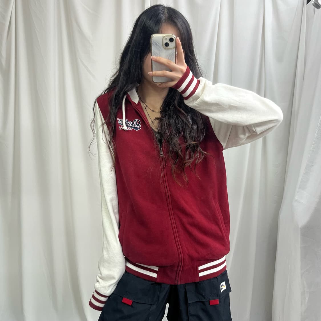 Dickies burgundy raglan hood zip-up 상품이미지2