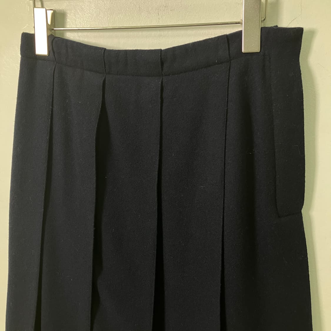 질샌더 네이비 울 플리츠 스커트 36 상품이미지5