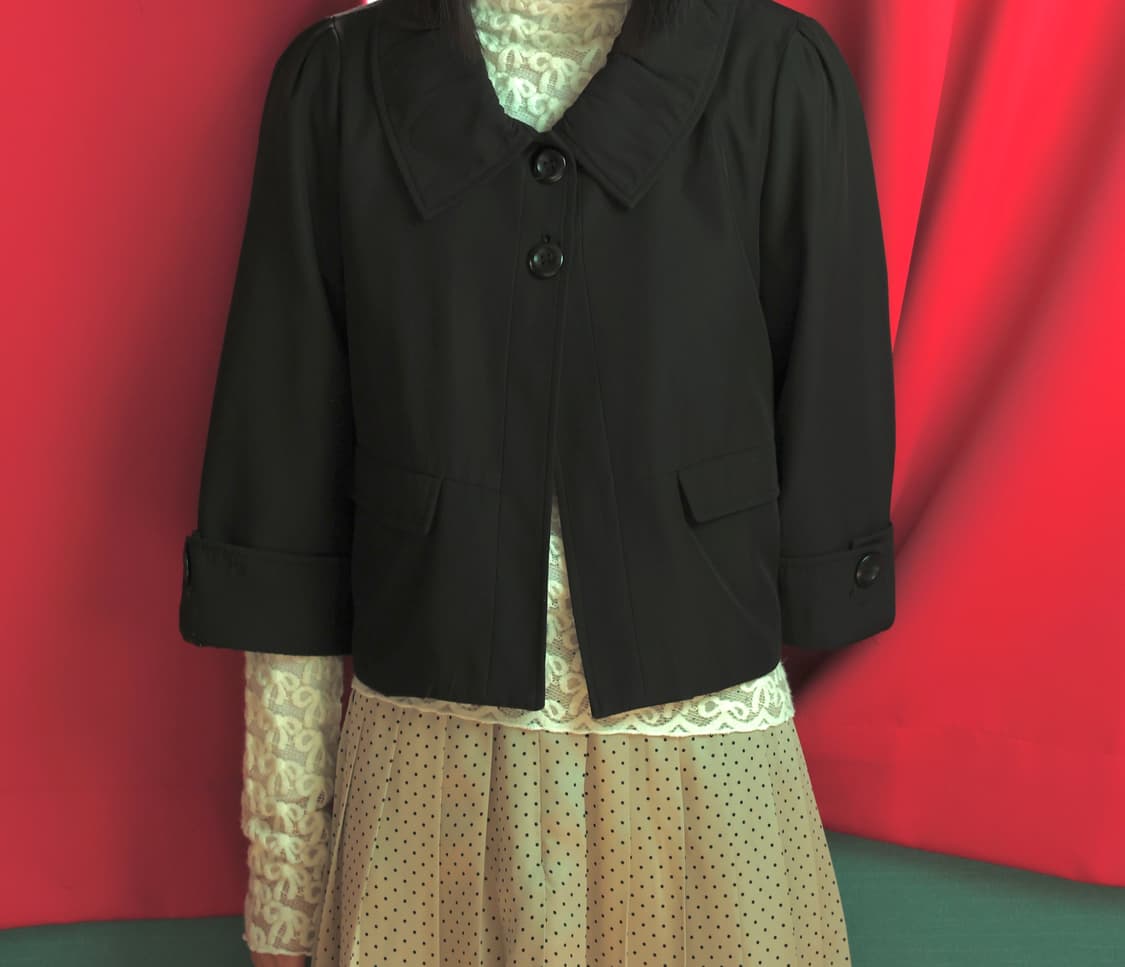 빈티지 하프 숏 블랙 자켓 상품이미지3