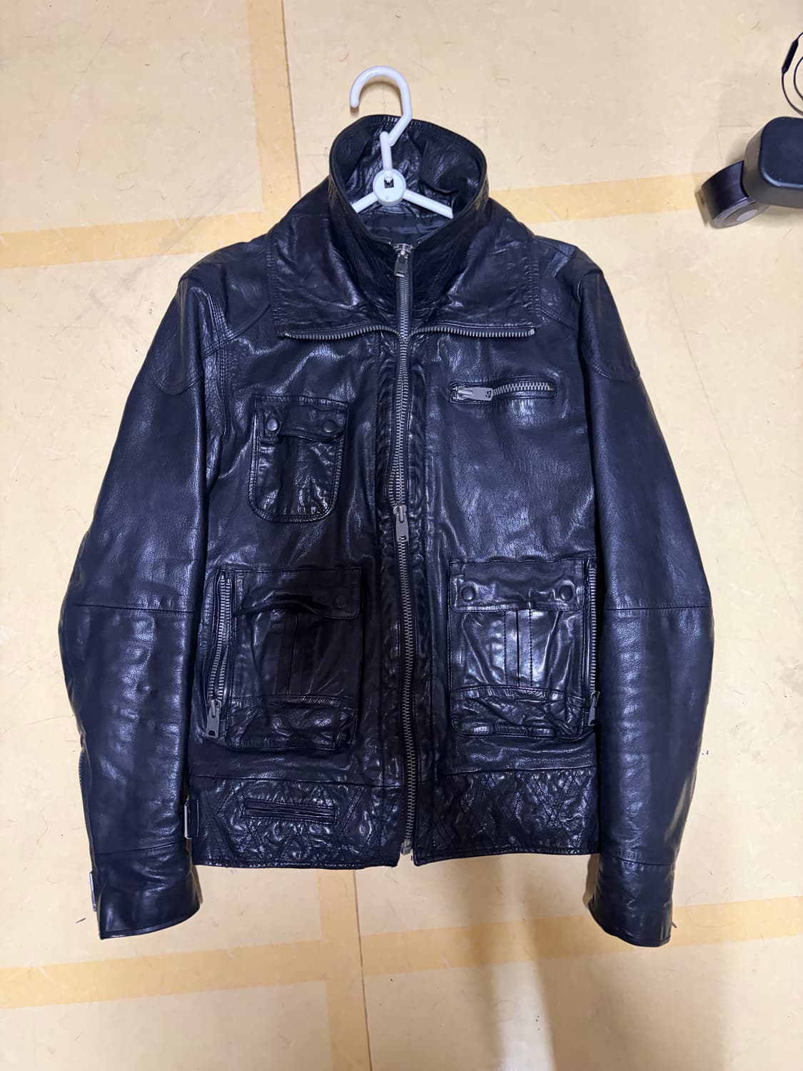 인카x 더블 레이어드 버팔로 하이넥 레더자켓 상품이미지9