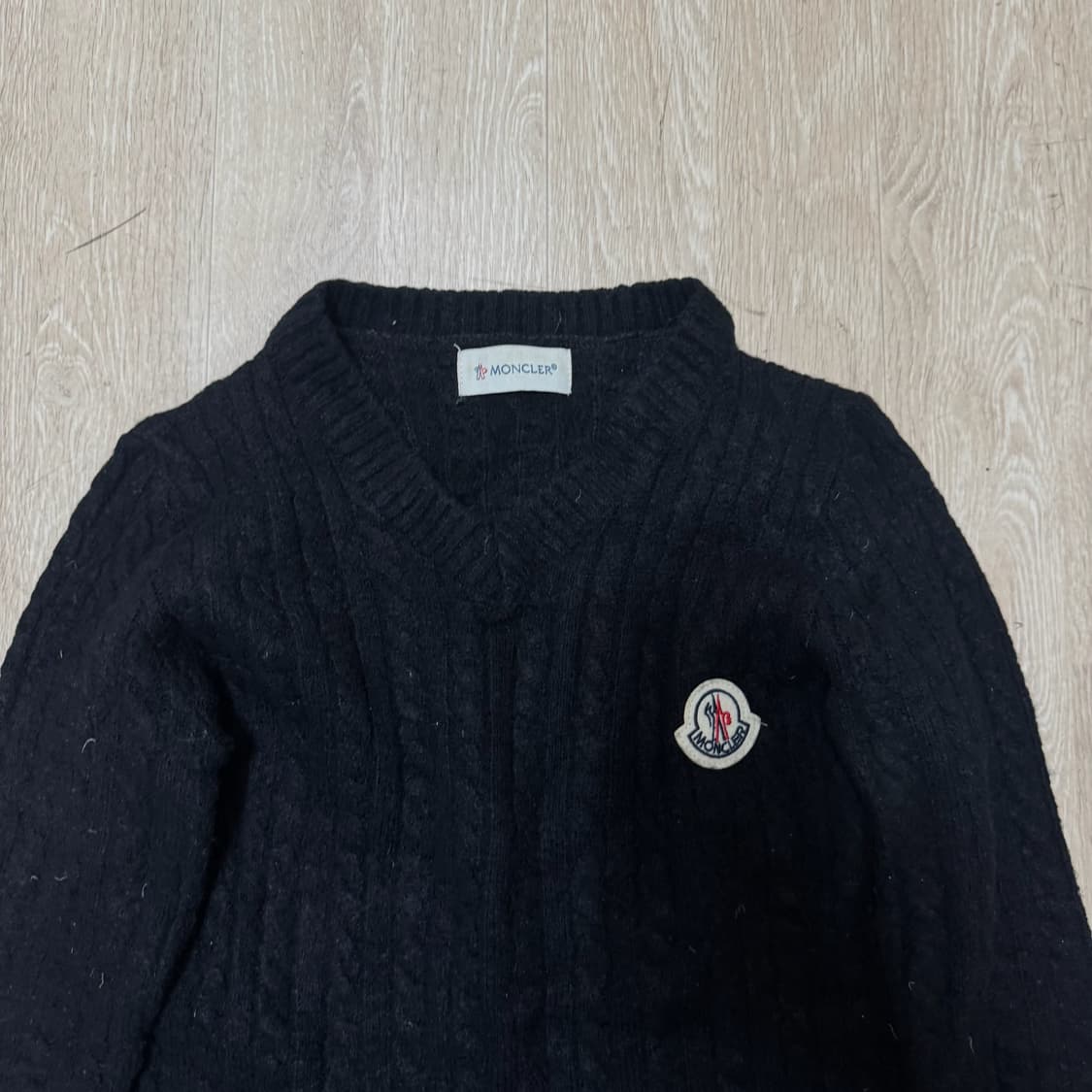 몽클레어 여성 와펜 꽈배기 롱 니트 S/90  상품이미지2