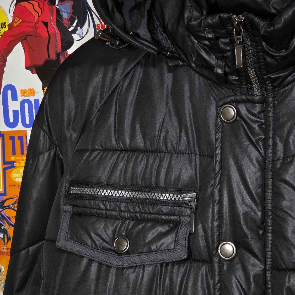 JPN 지퍼 라인 블랙 락시크 패딩 점퍼 상품이미지3