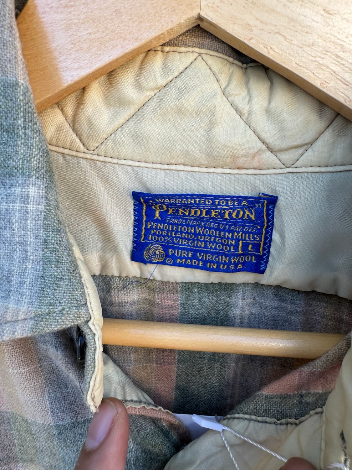 80s pendleton 펜들턴 울 체크 셔츠 L 상품이미지5