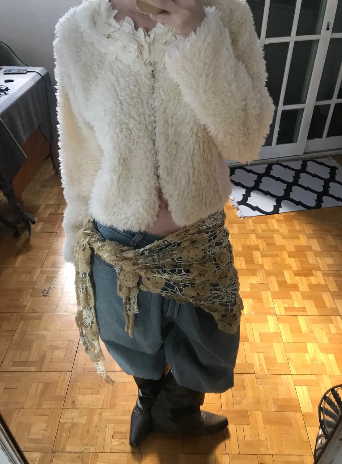  vintage flower fur cardigan 상품이미지7