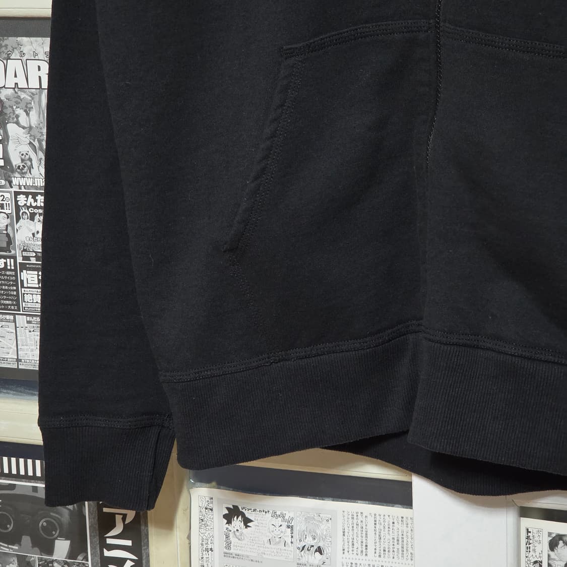 챔피온 오버핏 로고 패치 블랙 후드집업 상품이미지4