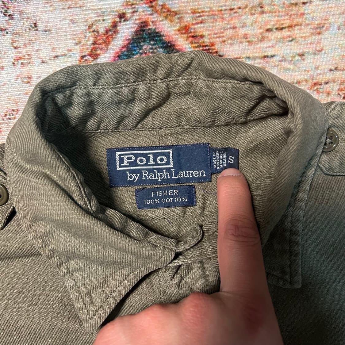 [XL] 90s 폴로 랄프로렌 피셔 라인 견장 밀리터리 셔츠 상품이미지3