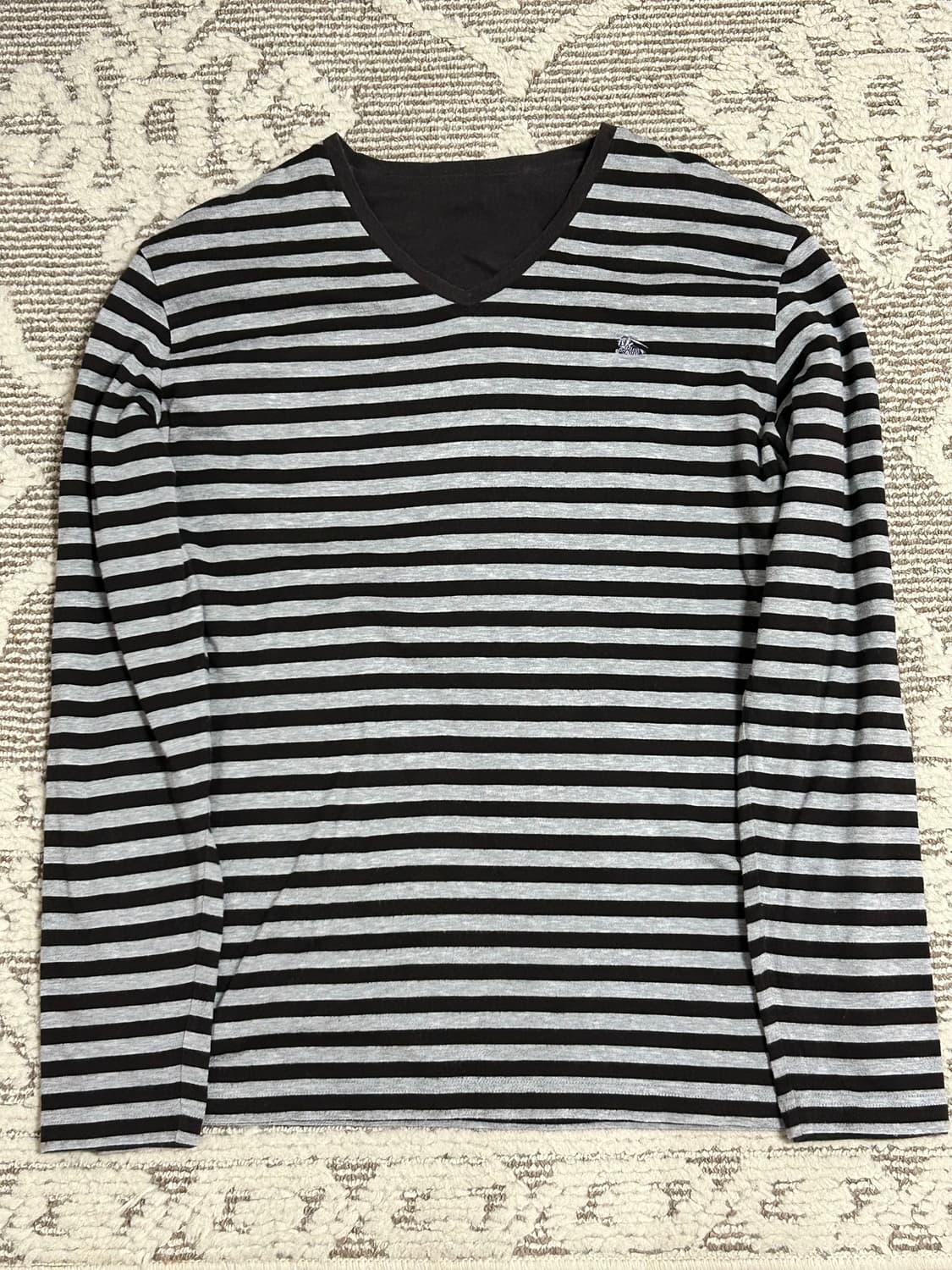 버버리 블랙라벨 브라운 레이어드 브이넥 롱슬리브  상품이미지1