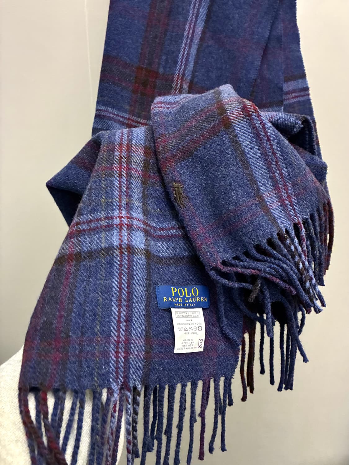 POLO 폴로랄프로렌 이태리 램스울 스트라이프 체크 롱머플러 목도리 상품이미지1