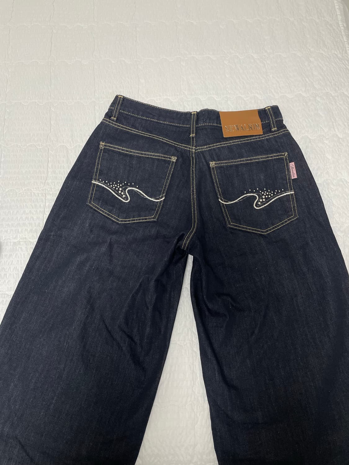 뉴얼린 코코 플라워 wide fit raw denim s 데님 팬츠 상품이미지5