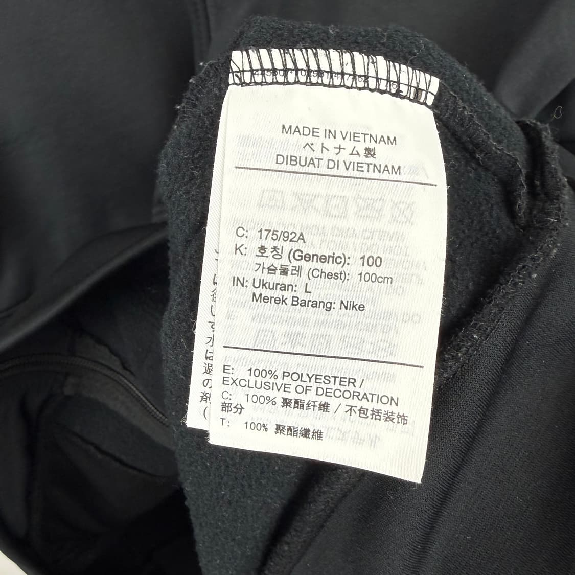 (L) 나이키 트레이닝 기모 후드집업 블랙 상품이미지5
