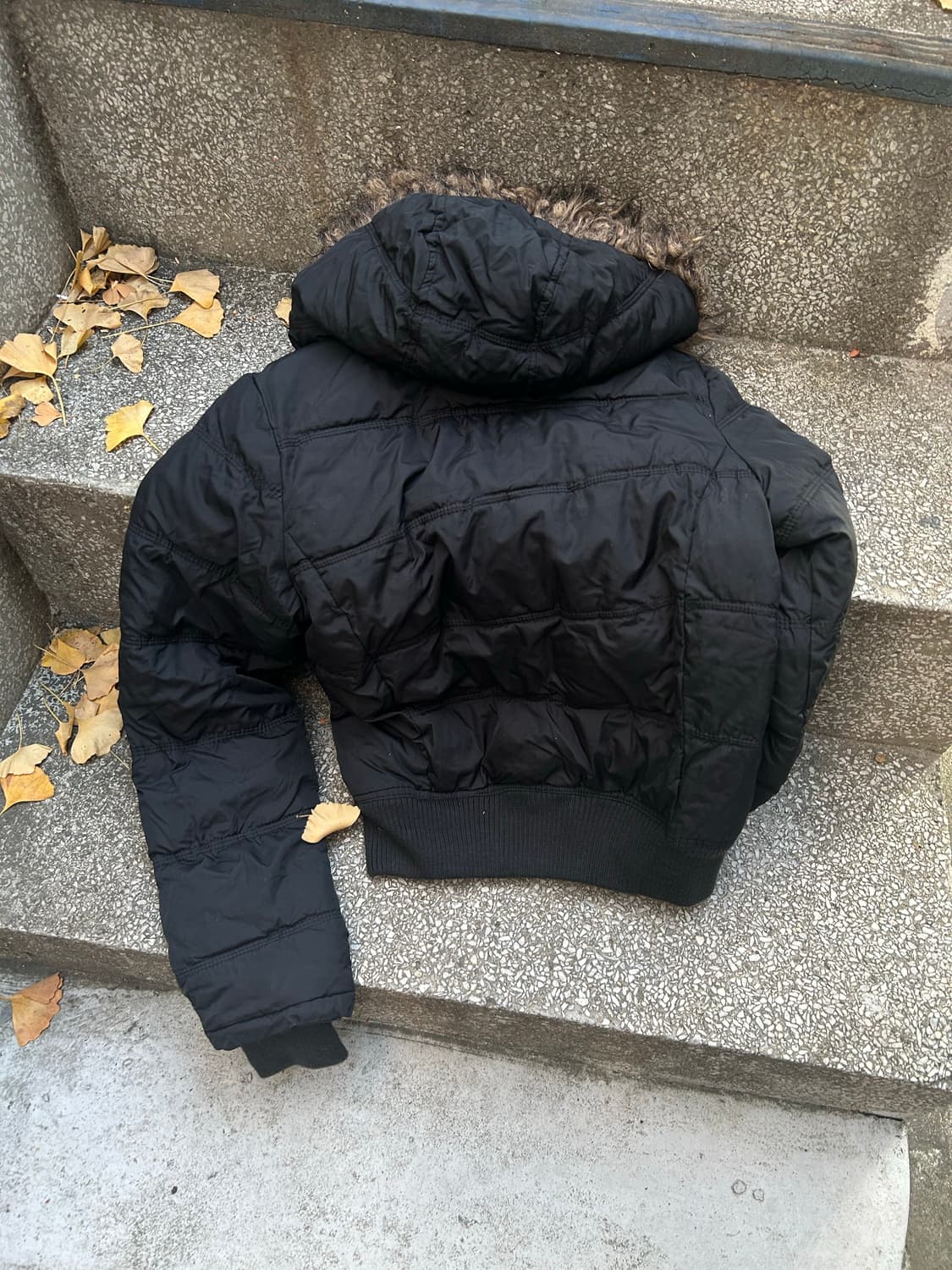 *rare design* 2000s y2k 울프죠 블랙 퍼 패딩 상품이미지3