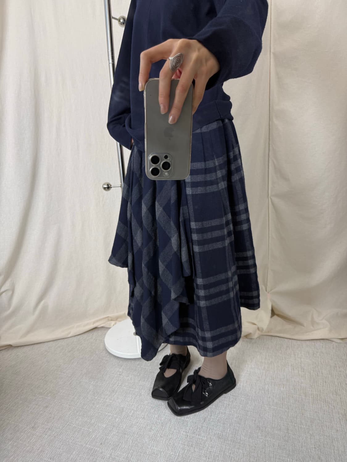 Comme des Garcons 체크 울 스커트 상품이미지3