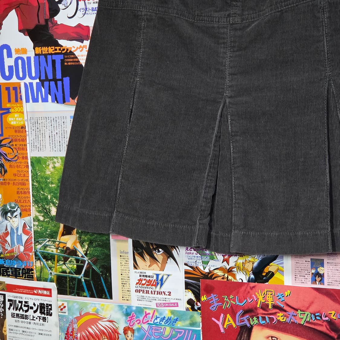 리바이스 카키 그레이 코듀로이 플리츠 미니 스커트 상품이미지5