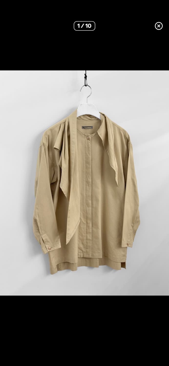 80s 이세이 미야케 드레이프 스카프 셔츠 상품이미지1