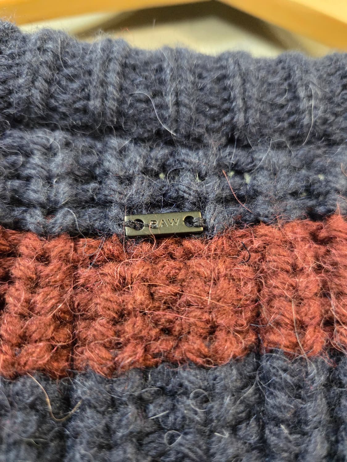 G-STAR줄무늬 니트 스웨터 네이비/와인(S) 상품이미지6